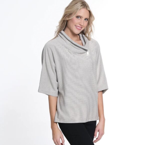 Multiples Sweaters - Multiples sweater Women's 3X Zipper mock neck 3/4 sleeve Low hem Winter